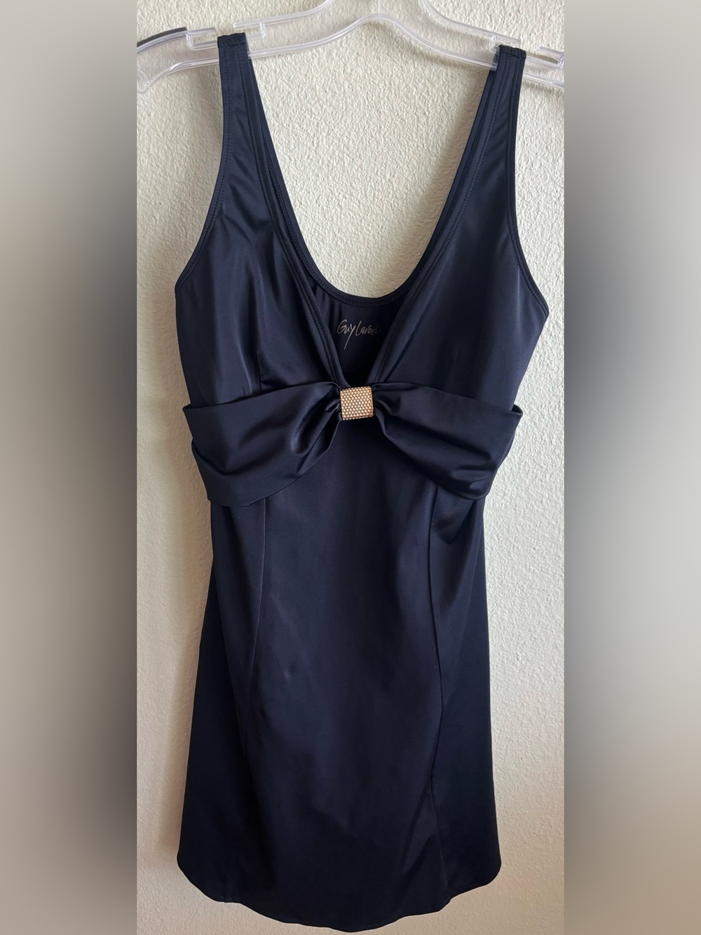 Vintage Guy Laroche Black Bow Romper Gold Hardware & Interior Body Suit: Large